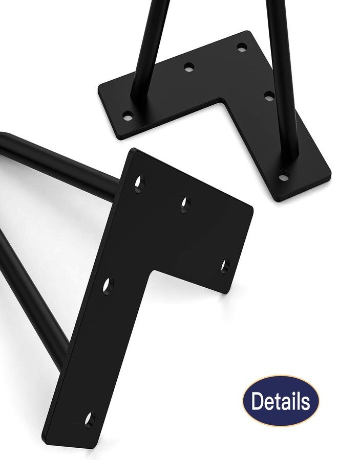 Orgerphy 8inch Black Hairpin Furniture Legs(4PCS) | Heavy-Duty Hairpin Legs End Table Legs| with Screws and 4pcs Bonus Rubber Floor Protectors | Metal Table Legs Desk Legs Furniture Legs for DIYers - Image 3